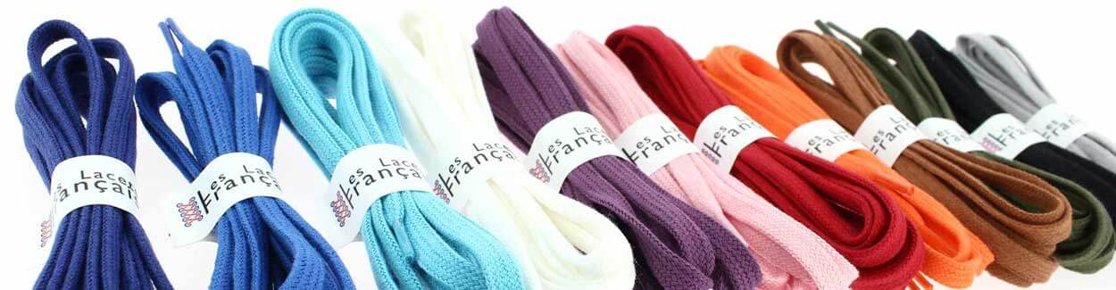 lacets de couleur en coton français